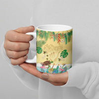 Hawaiian Alohawaii Ceramic Mug Tropical Plants and Animals on The Beach - Polynesian Pride