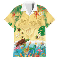 Hawaiian Alohawaii Family Matching Short Sleeve Bodycon Dress and Hawaiian Shirt Tropical Plants and Animals on The Beach - Polynesian Pride