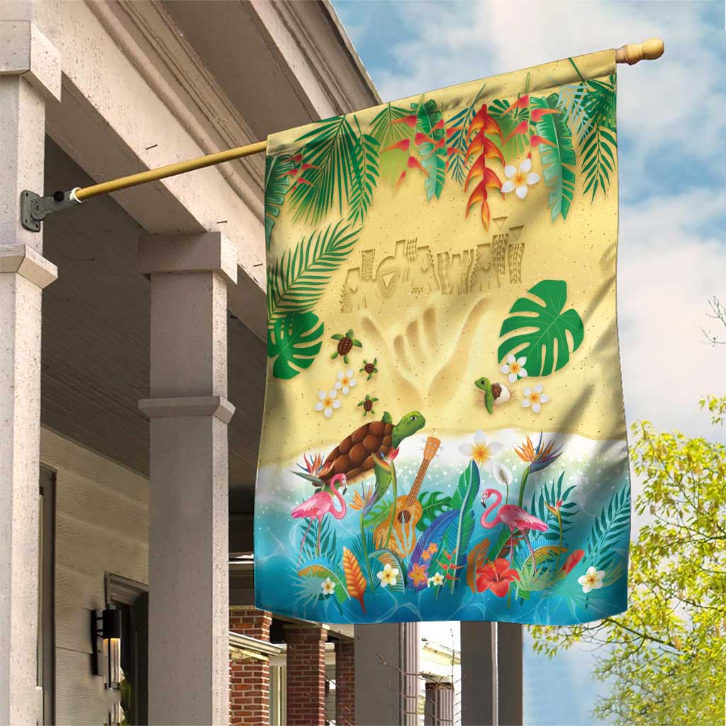 Hawaiian Alohawaii Garden Flag Tropical Plants and Animals on The Beach - Polynesian Pride
