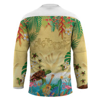 Hawaiian Alohawaii Hockey Jersey Tropical Plants and Animals on The Beach - Polynesian Pride