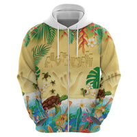 Hawaiian Alohawaii Hoodie Tropical Plants and Animals on The Beach - Polynesian Pride