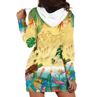 Hawaiian Alohawaii Hoodie Dress Tropical Plants and Animals on The Beach - Polynesian Pride
