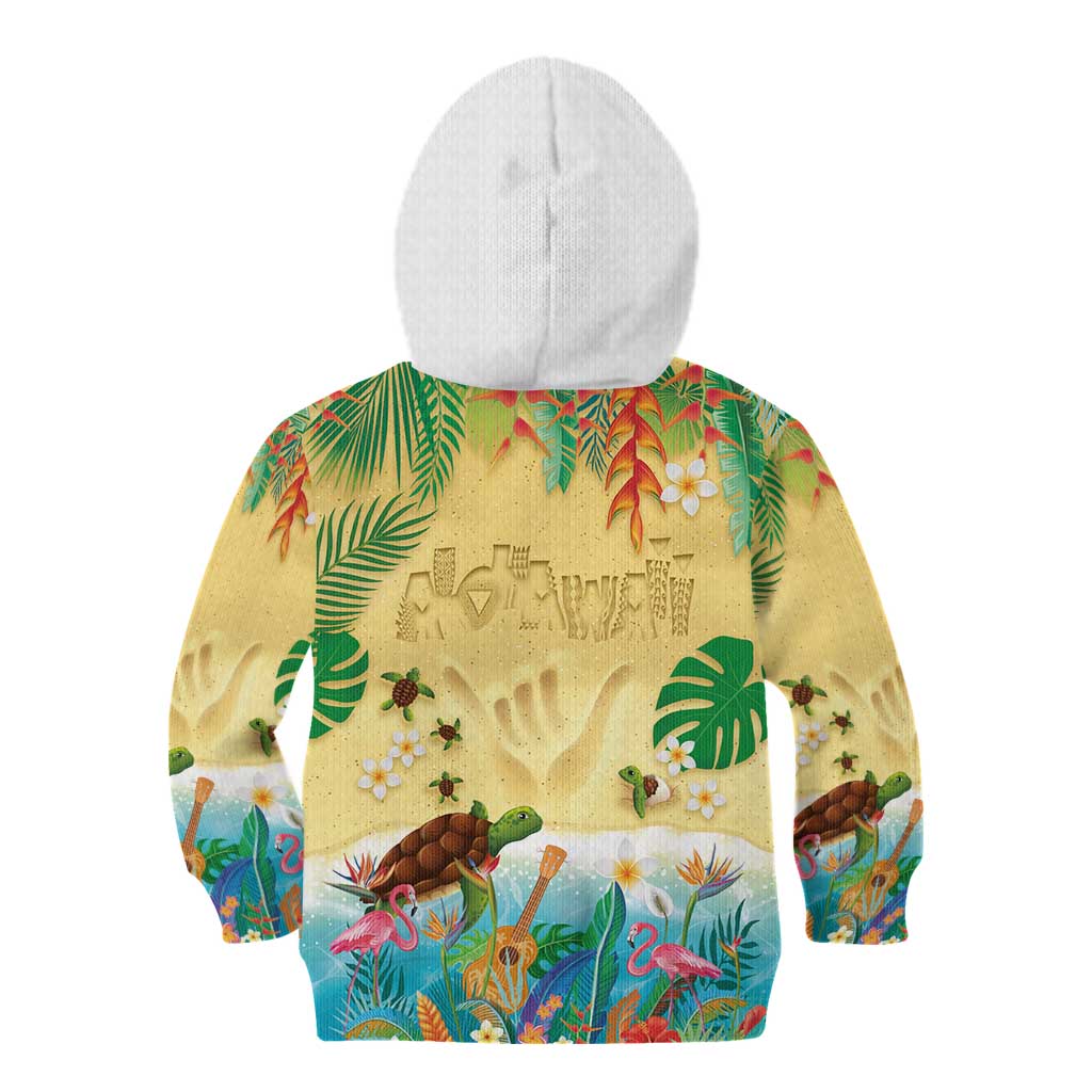 Hawaiian Alohawaii Kid Hoodie Tropical Plants and Animals on The Beach - Polynesian Pride