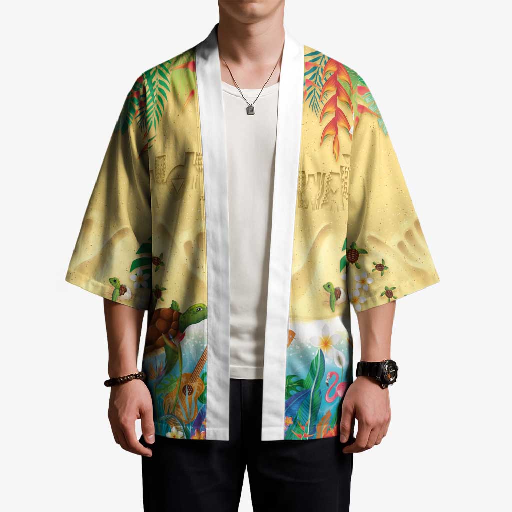 Hawaiian Alohawaii Kimono Tropical Plants and Animals on The Beach - Polynesian Pride