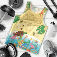 Hawaiian Alohawaii Men Tank Top Tropical Plants and Animals on The Beach - Polynesian Pride
