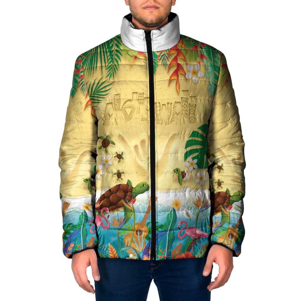 Hawaiian Alohawaii Padded Jacket Tropical Plants and Animals on The Beach - Polynesian Pride