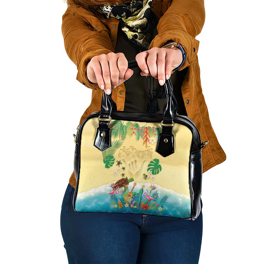 Hawaiian Alohawaii Shoulder Handbag Tropical Plants and Animals on The Beach - Polynesian Pride