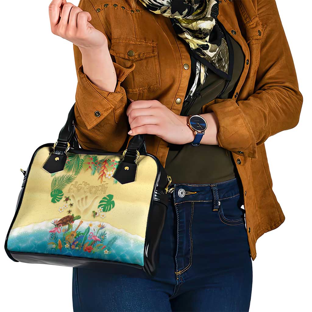 Hawaiian Alohawaii Shoulder Handbag Tropical Plants and Animals on The Beach - Polynesian Pride