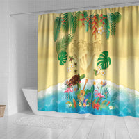 Hawaiian Alohawaii Shower Curtain Tropical Plants and Animals on The Beach - Polynesian Pride