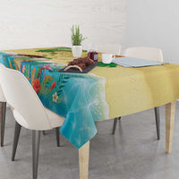 Hawaiian Alohawaii Tablecloth Tropical Plants and Animals on The Beach - Polynesian Pride