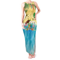 Hawaiian Alohawaii Tank Maxi Dress Tropical Plants and Animals on The Beach - Polynesian Pride