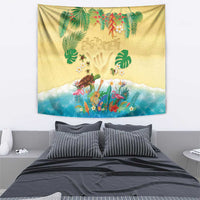 Hawaiian Alohawaii Tapestry Tropical Plants and Animals on The Beach - Polynesian Pride