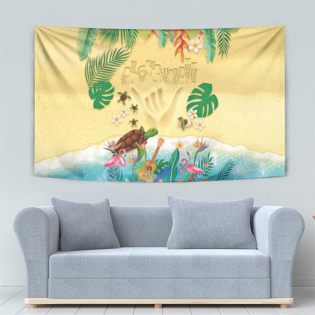 Hawaiian Alohawaii Tapestry Tropical Plants and Animals on The Beach - Polynesian Pride