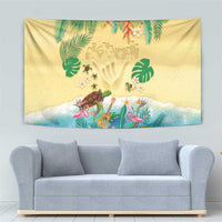 Hawaiian Alohawaii Tapestry Tropical Plants and Animals on The Beach - Polynesian Pride