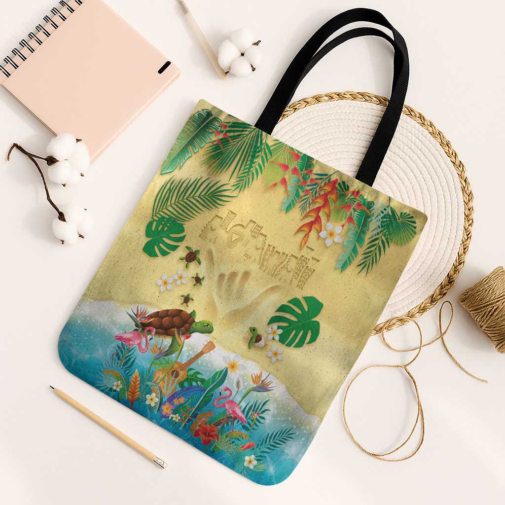 Hawaiian Alohawaii Tote Bag Tropical Plants and Animals on The Beach - Polynesian Pride