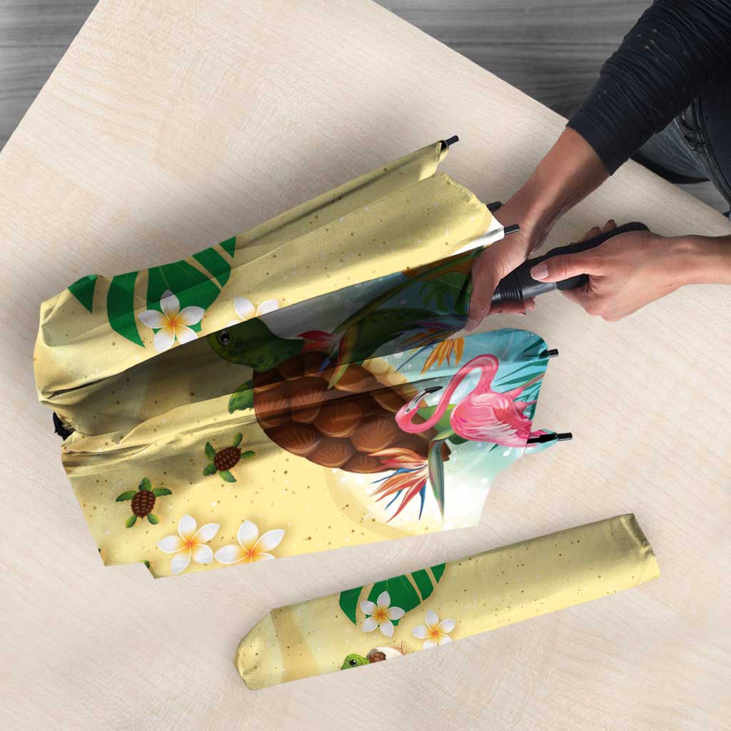 Hawaiian Alohawaii Umbrella Tropical Plants and Animals on The Beach - Polynesian Pride