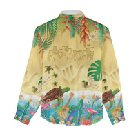 Hawaiian Alohawaii Women Casual Shirt Tropical Plants and Animals on The Beach - Polynesian Pride