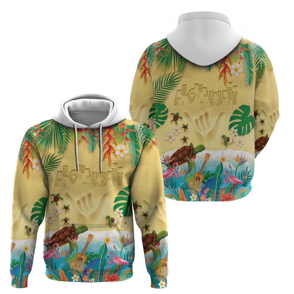 Hawaiian Alohawaii Zip Hoodie Tropical Plants and Animals on The Beach - Polynesian Pride