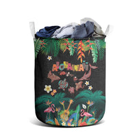 Hawaiian Alohawaii Laundry Basket Tribal Sea Animals Tattoo and Tropical Plants - Polynesian Pride