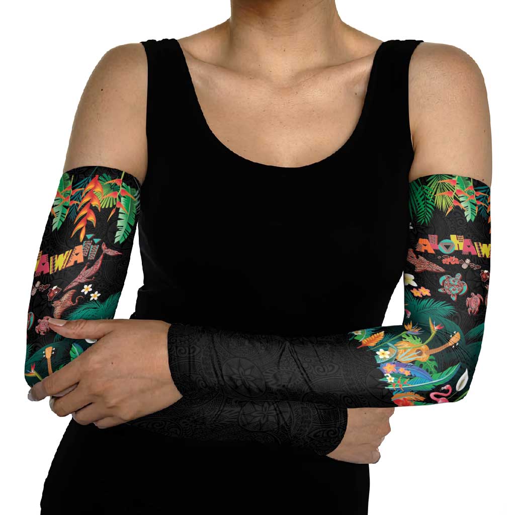 Hawaiian Alohawaii Arm Sleeves Tribal Sea Animals Tattoo and Tropical Plants - Polynesian Pride