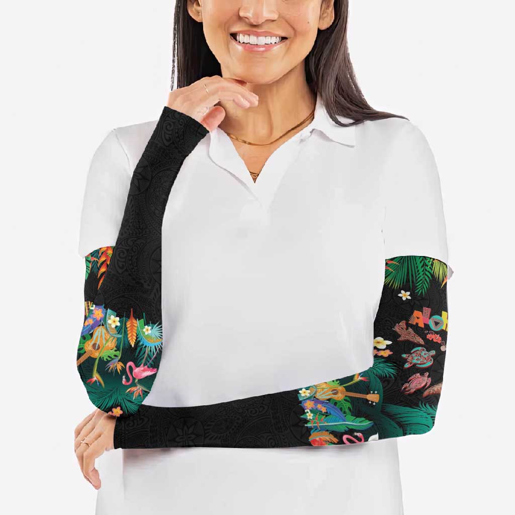 Hawaiian Alohawaii Arm Sleeves Tribal Sea Animals Tattoo and Tropical Plants - Polynesian Pride