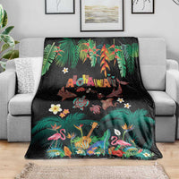 Hawaiian Alohawaii Blanket Tribal Sea Animals Tattoo and Tropical Plants - Polynesian Pride