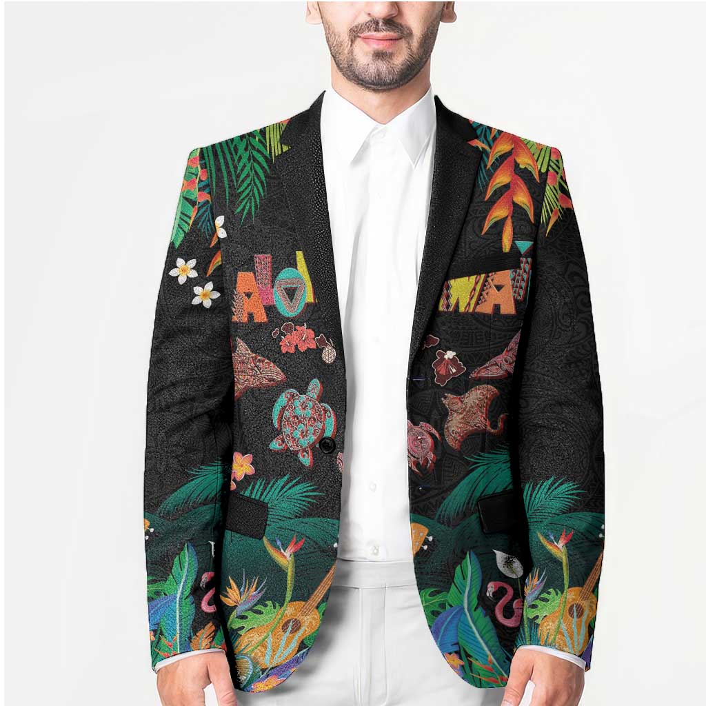 Hawaiian Alohawaii Blazer Tribal Sea Animals Tattoo and Tropical Plants - Polynesian Pride