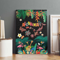 Hawaiian Alohawaii Canvas Wall Art Tribal Sea Animals Tattoo and Tropical Plants - Polynesian Pride