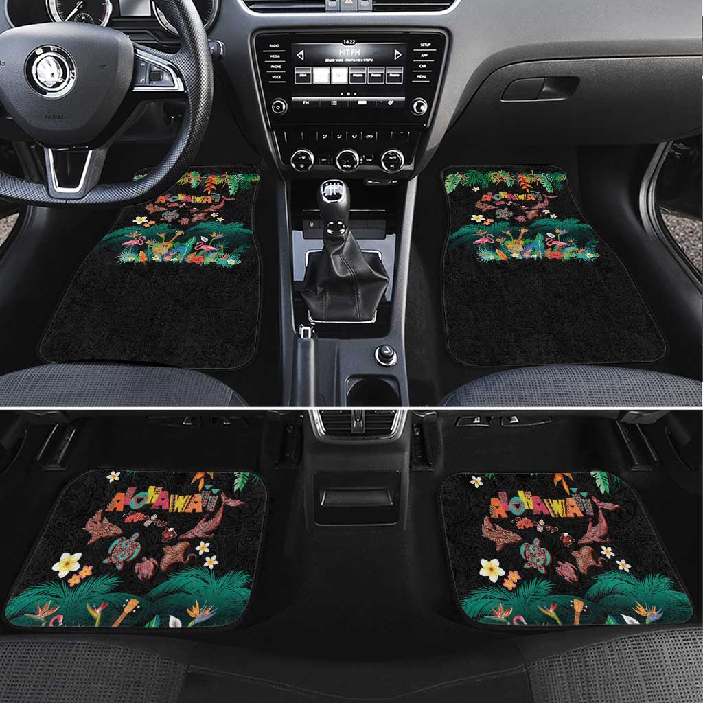 Hawaiian Alohawaii Car Mats Tribal Sea Animals Tattoo and Tropical Plants - Polynesian Pride