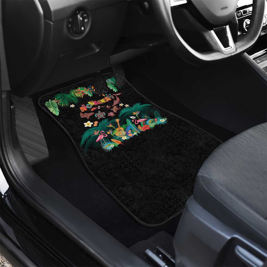 Hawaiian Alohawaii Car Mats Tribal Sea Animals Tattoo and Tropical Plants - Polynesian Pride