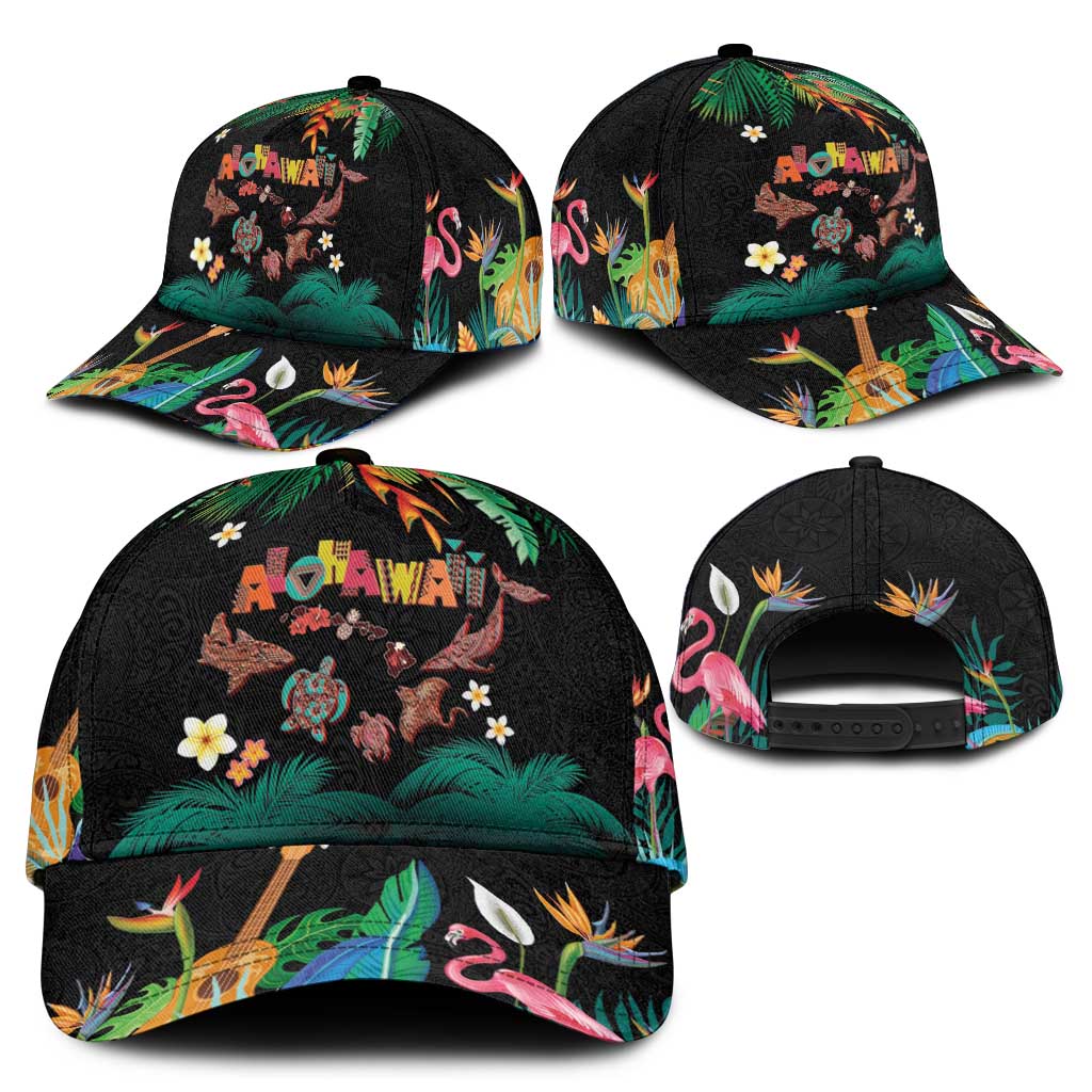 Hawaiian Alohawaii Classic Cap Tribal Sea Animals Tattoo and Tropical Plants - Polynesian Pride