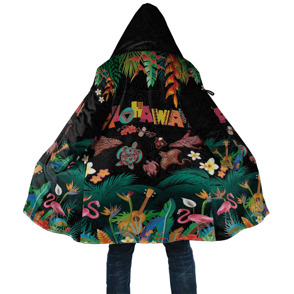 Hawaiian Alohawaii Cloak Tribal Sea Animals Tattoo and Tropical Plants - Polynesian Pride