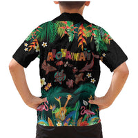 Hawaiian Alohawaii Family Matching Mermaid Dress and Hawaiian Shirt Tribal Sea Animals Tattoo and Tropical Plants - Polynesian Pride