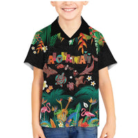 Hawaiian Alohawaii Family Matching Mermaid Dress and Hawaiian Shirt Tribal Sea Animals Tattoo and Tropical Plants - Polynesian Pride