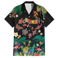Hawaiian Alohawaii Family Matching Summer Maxi Dress and Hawaiian Shirt Tribal Sea Animals Tattoo and Tropical Plants - Polynesian Pride