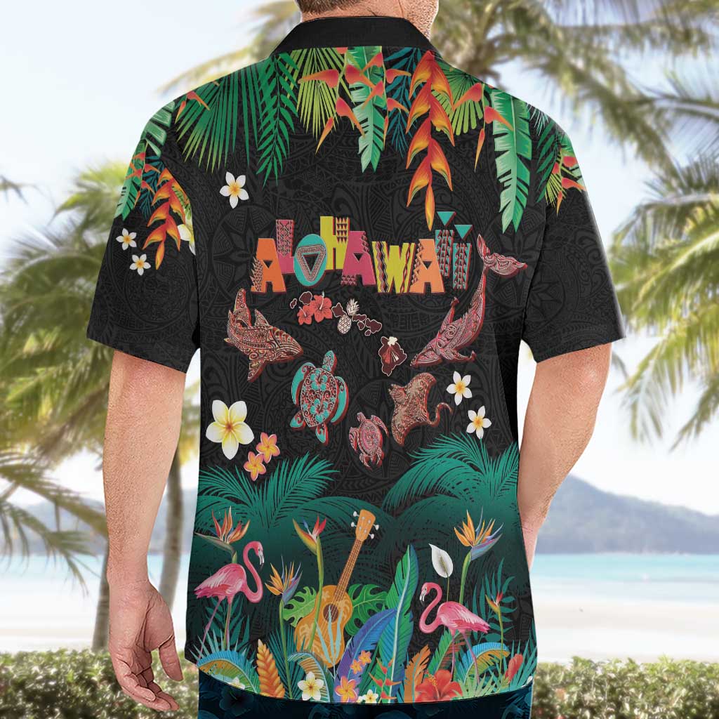 Hawaiian Alohawaii Hawaiian Shirt Tribal Sea Animals Tattoo and Tropical Plants - Polynesian Pride