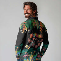 Hawaiian Alohawaii Long Sleeve Polo Shirt Tribal Sea Animals Tattoo and Tropical Plants - Polynesian Pride