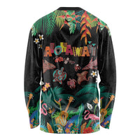 Hawaiian Alohawaii Long Sleeve Shirt Tribal Sea Animals Tattoo and Tropical Plants - Polynesian Pride