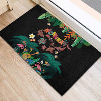 Hawaiian Alohawaii Rubber Doormat Tribal Sea Animals Tattoo and Tropical Plants - Polynesian Pride