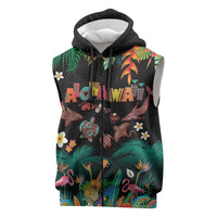 Hawaiian Alohawaii Sleeveless Zip Hoodie Tribal Sea Animals Tattoo and Tropical Plants - Polynesian Pride