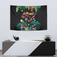 Hawaiian Alohawaii Tapestry Tribal Sea Animals Tattoo and Tropical Plants - Polynesian Pride