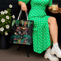 Hawaiian Alohawaii Tote Bag Tribal Sea Animals Tattoo and Tropical Plants - Polynesian Pride