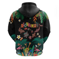 Hawaiian Alohawaii Zip Hoodie Tribal Sea Animals Tattoo and Tropical Plants - Polynesian Pride