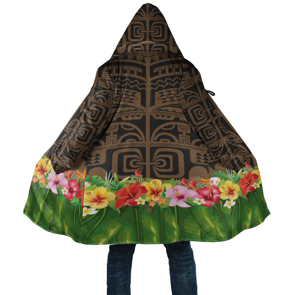 Hawaiian Hula Costume Cloak Tribal Tattoo and Tropical Plants Skirt - Polynesian Pride