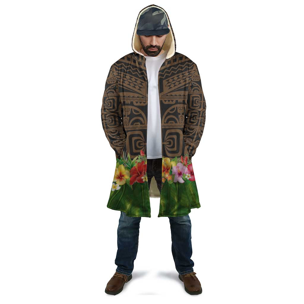 Hawaiian Hula Costume Cloak Tribal Tattoo and Tropical Plants Skirt - Polynesian Pride