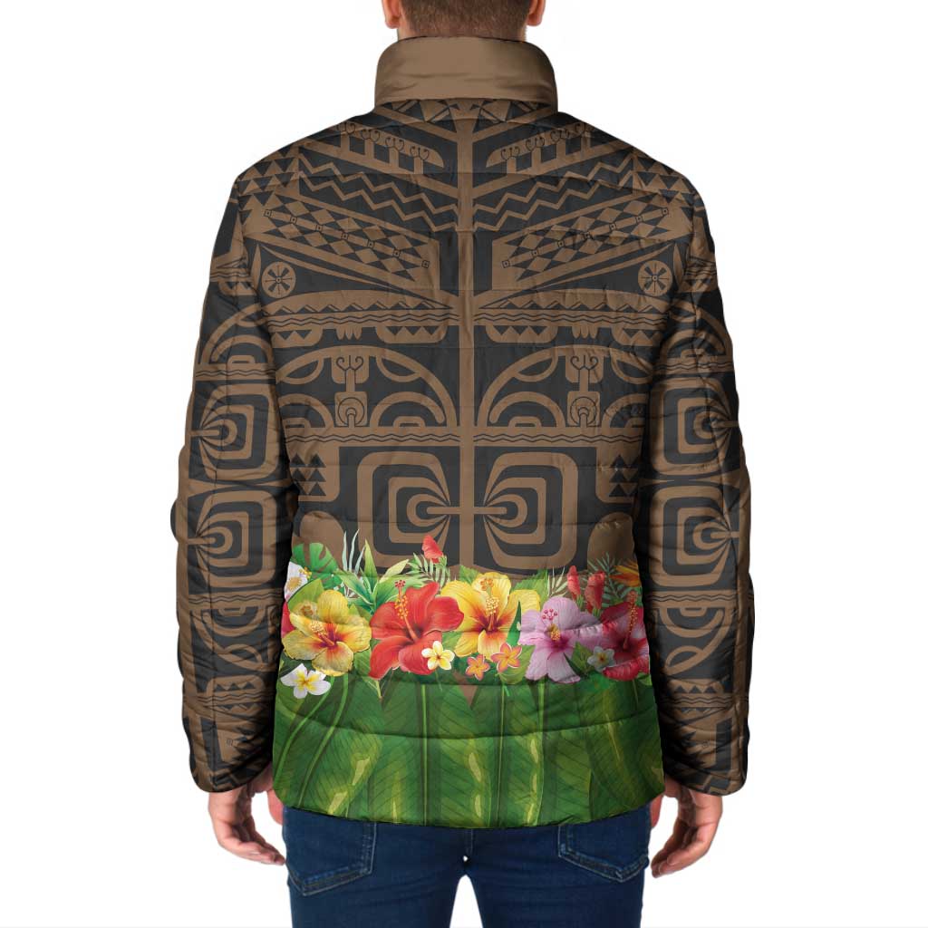 Hawaiian Hula Costume Padded Jacket Tribal Tattoo and Tropical Plants Skirt - Polynesian Pride