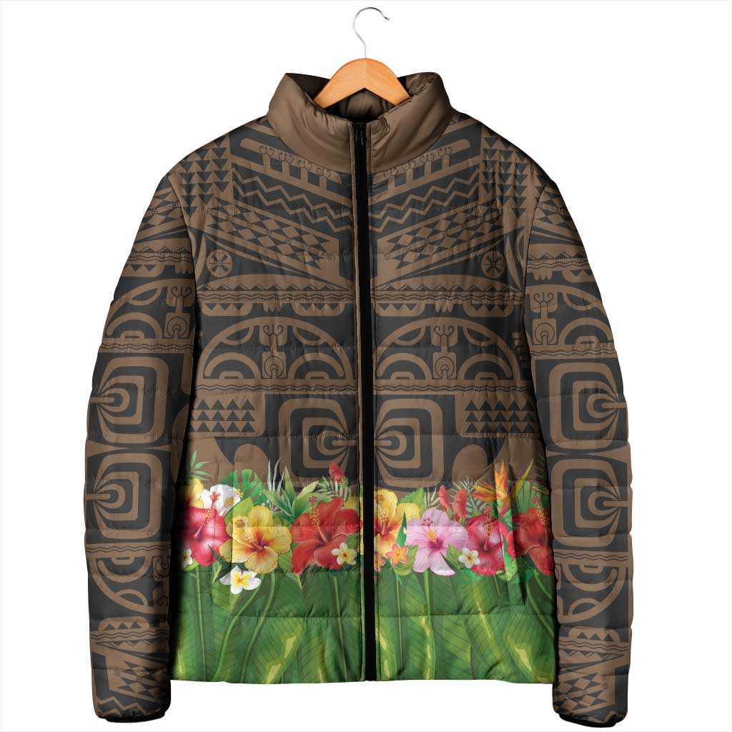 Hawaiian Hula Costume Padded Jacket Tribal Tattoo and Tropical Plants Skirt - Polynesian Pride