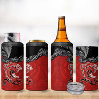 Aotearoa Toitu Te Tiriti 4 in 1 Can Cooler Tumbler Taniwha Tribal Motifs LT03 - Polynesian Pride