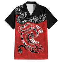 Personalised Aotearoa Toitu Te Tiriti Family Matching Puletasi and Hawaiian Shirt Taniwha Tribal Motifs LT03 Dad's Shirt - Short Sleeve Multicolor - Polynesian Pride