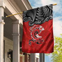 Aotearoa Toitu Te Tiriti Garden Flag Taniwha Tribal Motifs